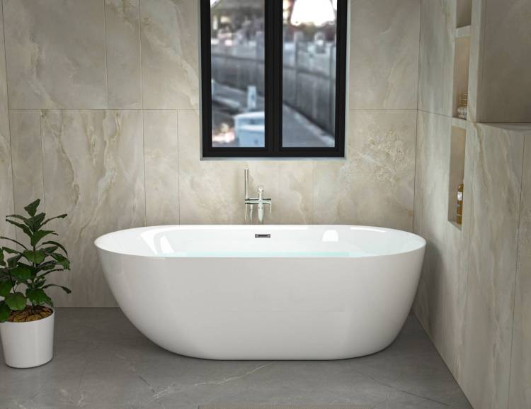 Акриловая ванна Cerutti Spa Como CT9901 белая, 160x75