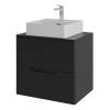 Тумба с раковиной Orange Line Li-60TubMDF+B04-405W черная матовая, 60 см