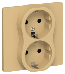 Розетка 2-местная с заземлением IEK Flite FI-R21C-16-K89 шамуа