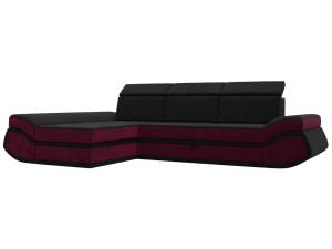 Диван угловой Лига Диванов Лига-032 121657L черный, бордовый, левый угол