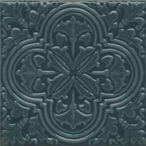 Декор Kerama Marazzi Фес KMD3STA003BN зелёный тёмный глянцевый 15x15