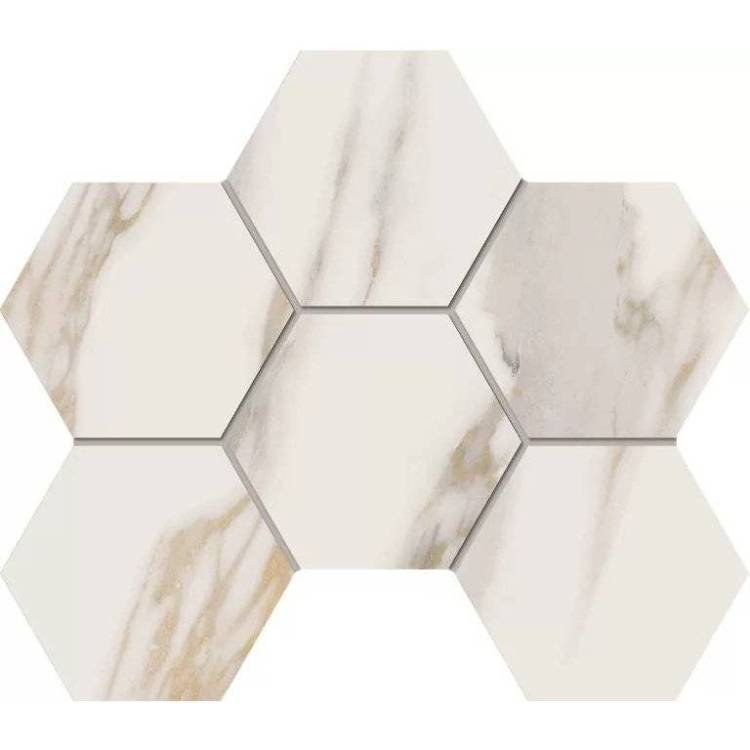 Мозаика Estima Miramare 70430 Mosaic/RM01_NS/25x28.5x10/Hexagon White Hexagon 25x28.5