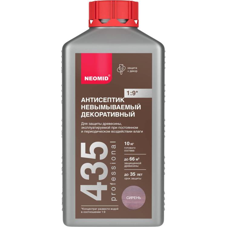 Антисептик невымываемый декоративный Neomid 435 сирень 1 кг