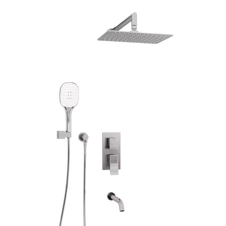 Душевой комплект Wasserkraft A171619 с верхней душевой насадкой, хром, встраиваемый, с изливом, с лейкой