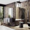 Шторка на ванну MaybahGlass MGV-649-4 40.5x140, поворотная, стекло графит матовый 6 мм, профиль хром глянцевый фото 2