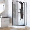 Душевой уголок Taliente TA-09093-1CB профиль матовый черный, стекло прозрачное, 90x90x195 фото 3