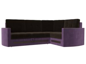 Диван угловой Лига Диванов Белла 117640 коричневый, сиреневый, правый угол