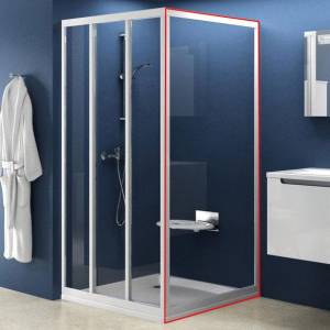Боковая стенка Ravak APSS-90 Transparent, профиль белый