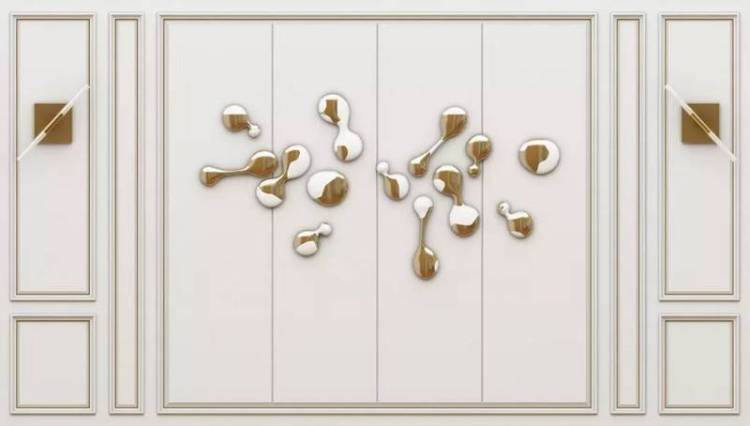 3D Фотообои Artegrafico «Панельная стена с зеркалами» DR-012 акварель