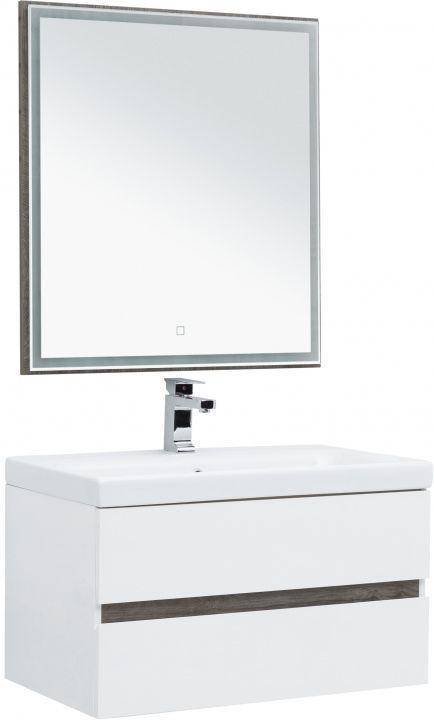 Мебель для ванной Aquanet Беркли 80 258969 белый, дуб рошелье, 1280x800x455