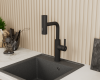 Смеситель для кухни Rush Tinos TI3732-18Black с выдвижной лейкой, черный матовый фото 3
