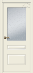 Межкомнатная дверь Belwooddoors эмаль Роялти, остеклённая, жемчуг 600x2000