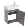 Тумба с раковиной Belbagno Kraft Mini KRAFT MINI-500/260-1A-SO-CG-R 45x25x49 Cemento Grigio подвесная с распашной дверцей, правосторонняя фото 3