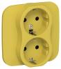 Розетка 2-местная с заземлением IEK Flite FI-R21A-16-K44 желтый карри