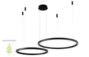 Люстра Crystal Lux FORTUNA SP123W LED D600+800 BLACK