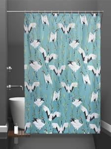 Шторка для ванной Bath Plus Charme Orange Cranes ch21030 зеленая