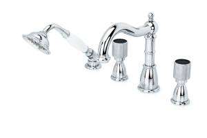 Смеситель на борт ванны Boheme Royal Crystal black 396-Royal/CRST black хром