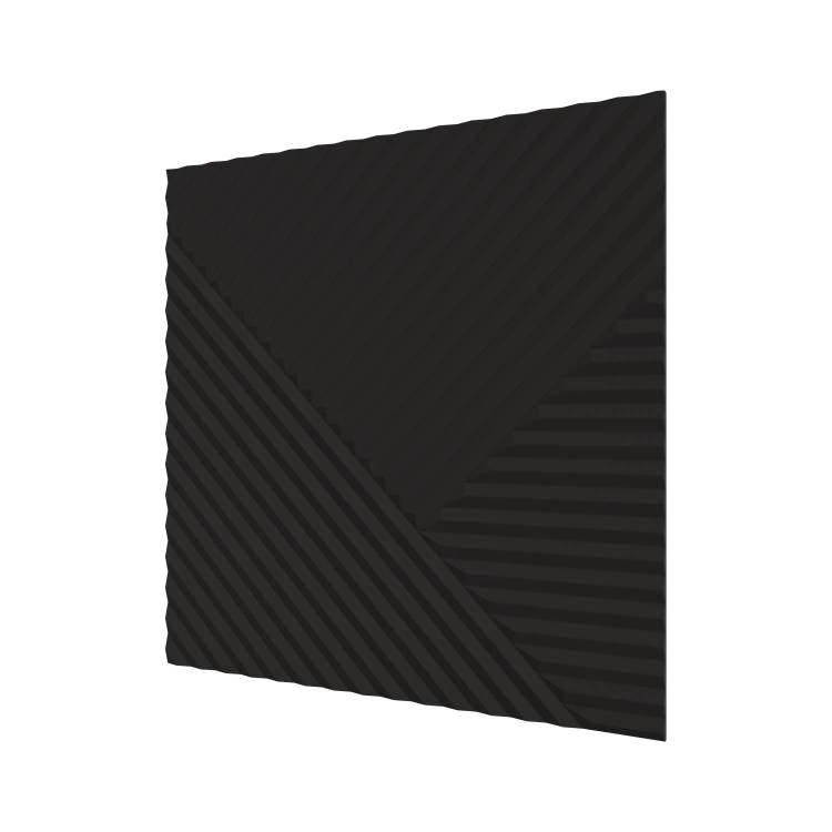 Стеновая квадратная панель МДФ Ликорн Пирамида черная 50x50x0.8