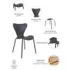 Стул Bradex Home Seven FR 0422, серый с черными ножками фото 8