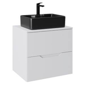 Тумба с раковиной Orange Line Li-60TuwMDF+B01-475MB белая матовая, 60 см