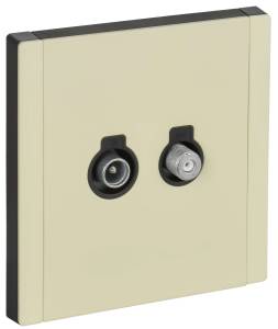 ТВ-розетка TV+SAT IEK Forte&Piano FP-AF20-O-M-K41 серый сланец