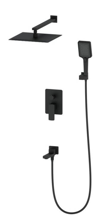 Душевой комплект Oliveeka D OL-939003-MB с внутренней частью, черный матовый