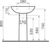 Комплект Раковина Norm Fit 55 см + Пьедестал Norm Fit 6936B099-0156 + Смеситель VitrA Solid S A42440EXP + Сифон Wirquin Минор с отводом для стиральной машины фото 7