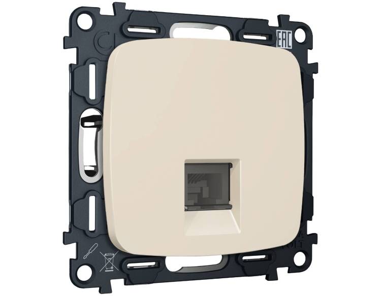 Комплект механизма компьютерной розетки Ambrella Volt MO MO332005 бежевый матовый