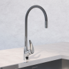 Смеситель для кухни Avrora Kitchen AV9007G с высоким гибким изливом, хром/серый фото 4