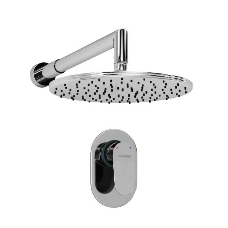 Душевой комплект Wasserkraft A12030 с верхней душевой насадкой, хром, встраиваемый