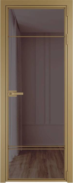Межкомнатная дверь Profil Doors 4 AX цвет профиля Золото, стекло безопасное 6 мм золотистая бронза 600x2000