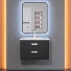 Тумба с раковиной Uperwood Modul подвесная, матовая, черная, 65 см фото 5