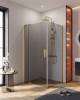 Душевой уголок Cezares SLIDER-AH-1-100-90/100-GRIGIO-BORO профиль брашированное золото, стекло серый, 90x100x195