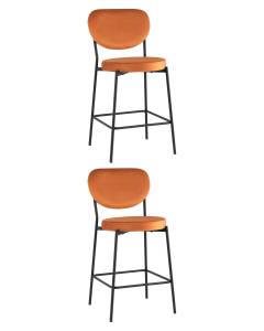 Набор из 2 полубарных стульев Stool Group Барбара BARBARA CC HLR-35 X2 терракотовый, велюр