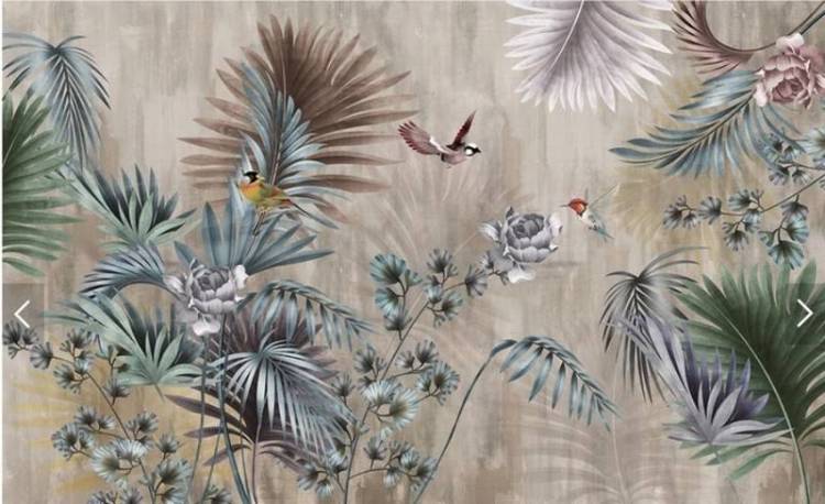 3D Фотообои Artegrafico «Тропическая композиция в винтажном стиле» TB-035 песок