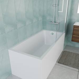 Акриловая ванна Vincea VBT-2G150-FR с каркасом, белая, 150x70x47