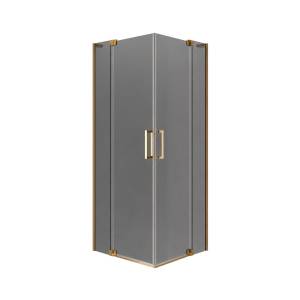 Душевой уголок Cezares SLIDER-A-2-70/80-GRIGIO-BORO профиль брашированное золото, стекло серый, 70x70x195