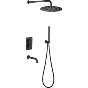 Душевой комплект Allen Brau Priority 5.31014-31 черный матовый, с внутренней частью