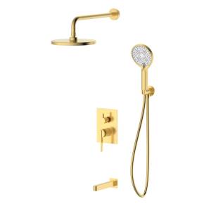 Душевой комплект DQ Bonn DA1705607 встраиваемый с изливом, золото матовое