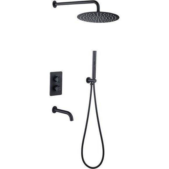 Душевой комплект Allen Brau Priority 5.31014-31 черный матовый, с внутренней частью