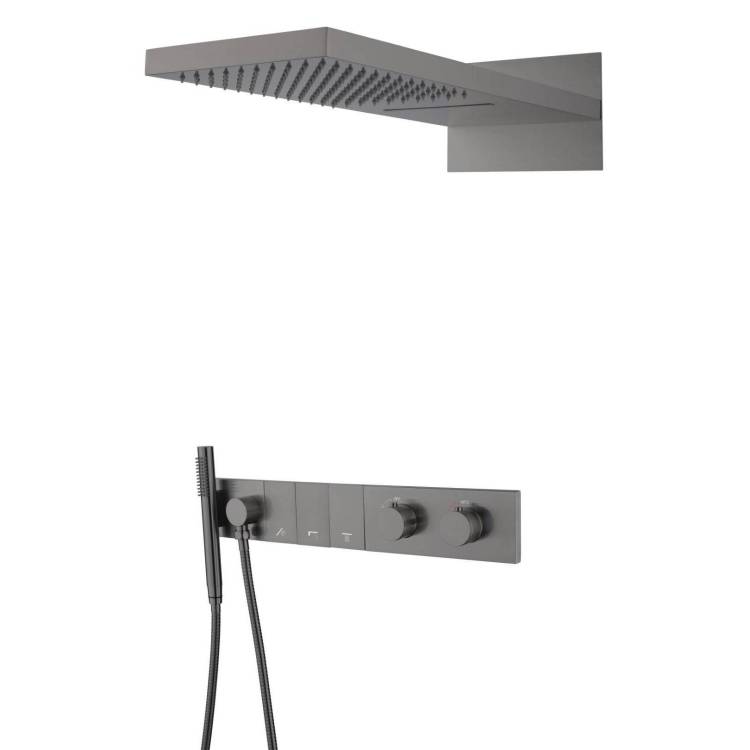 Душевая система Boheme Zodiac 133-GM антрацит, с термостатом