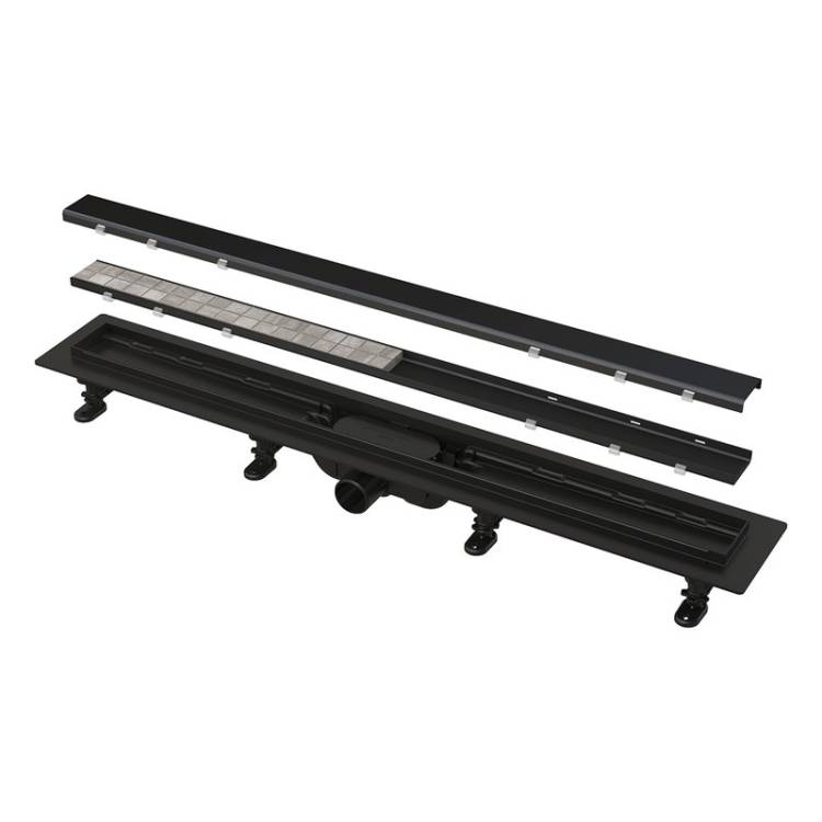 Душевой лоток AlcaPlast APZ19BLACK-650 с сифоном, под плитку