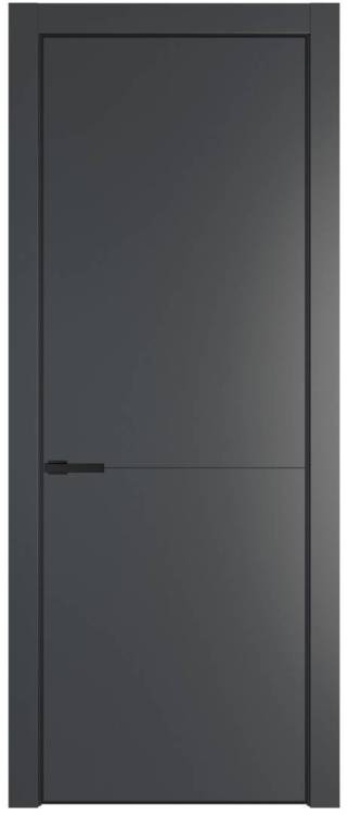 Межкомнатная дверь Profil Doors 16 PE полотно Графит, кромка алюминиевая с четырех сторон черная, алюминиевый молдинг 3мм 700x2000