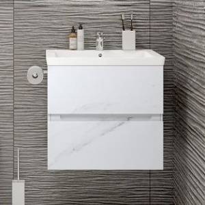 Тумба с раковиной Art&Max Techno подвесная, 70, монти мрамор