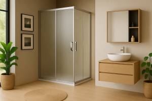 Душевой уголок Royal Bath HPD RB75105HPD-C-ST профиль сатин, стекло матовое, 105x75x200