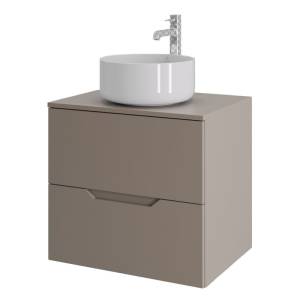 Тумба с раковиной Orange Line Li-60TuLMDF+B07-345W латте матовый, 60 см