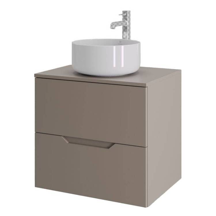 Тумба с раковиной Orange Line Li-60TuLMDF+B07-345W латте матовый, 60 см
