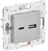 Розетка USB type A+C IEK Skandy SK-U22-018-K23 серебряный