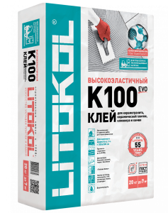Клей высокоэластичный для укладки крупноформатных плит Litokol HYPERFLEX K100 серая 20кг