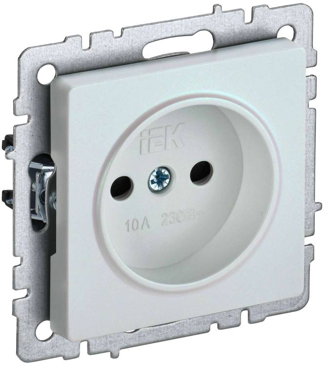 Розетка 1-местная с защитными шторками IEK Brite BR-R13-10-K36 жемчуг